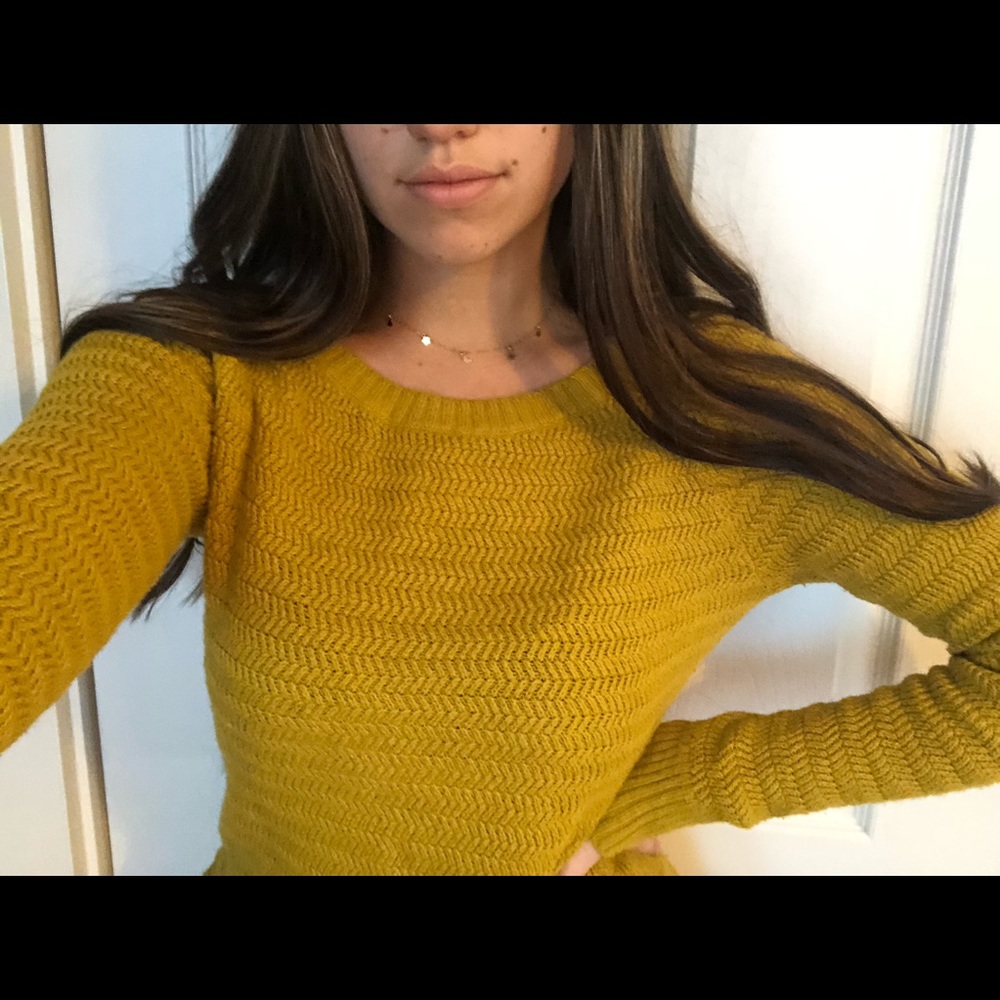 Mustard Yellow Loft Knit Sweater